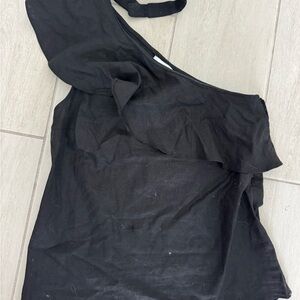 L'Academie Chic Black One-Shoulder Dress